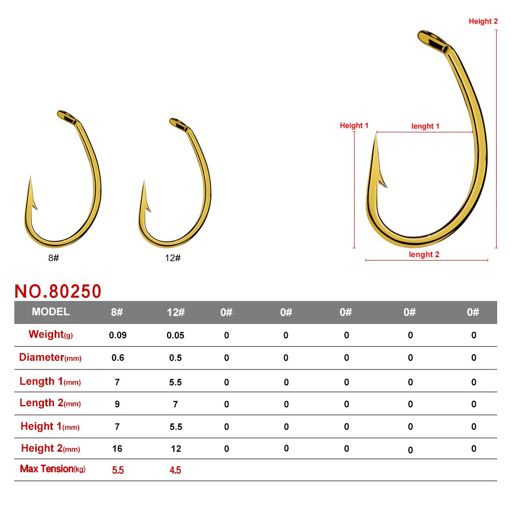 200pc Fly Fishing Hook 80250-6/8/10/12 Size fishhook Fly Hooks Fishing Trout Salmon Dry Flies Fish Hook