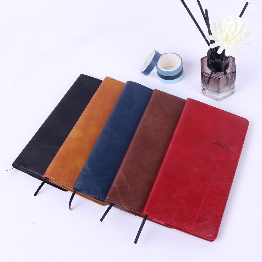 agenda 2021leather A6 notebook Weekly planning journa planner caderno cahier Kawai Office diary note book notepad notebooks