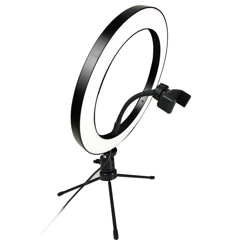 Fotografia portato Selfie squillare luce 26cm/16cm dimmerabile 10 pollici USB telecamera Telefono studio lampada ad anello con treppiedi per trucco video abitare