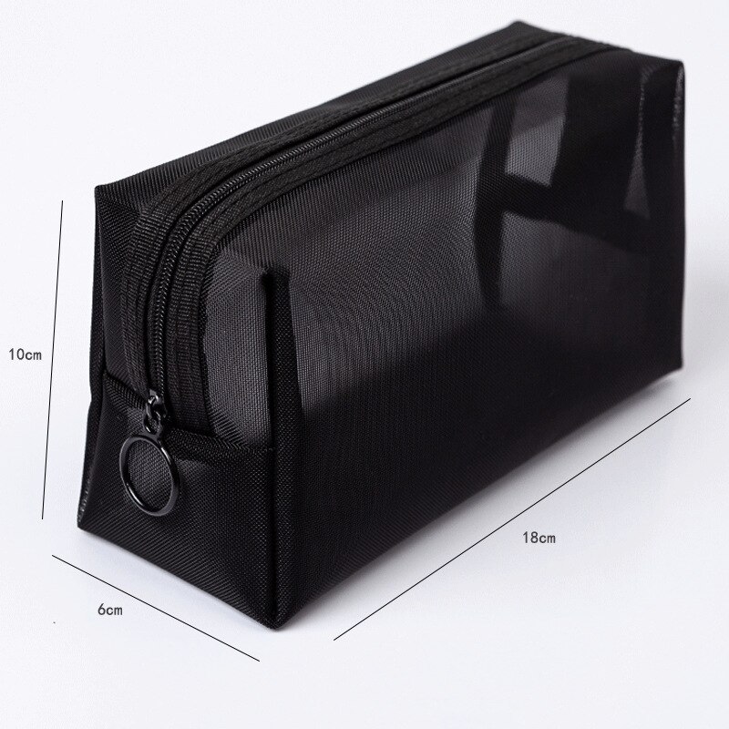 1PCS Women Men Necessary Cosmetic Bag Transparent Travel Organizer Small Large Black Toiletry Bags Makeup Pouch