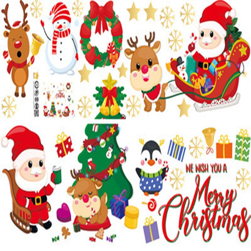 Christmas decorations scene layout decoration stickers window glass window stickers wall stickers: 1