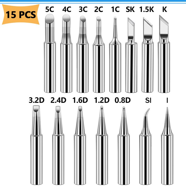 17pcs/lot Soldering Iron Tips Pure Copper 900M-T Soldering Iron Tip Lead-free Solder Tips Welding Head BGA Soldering Tools