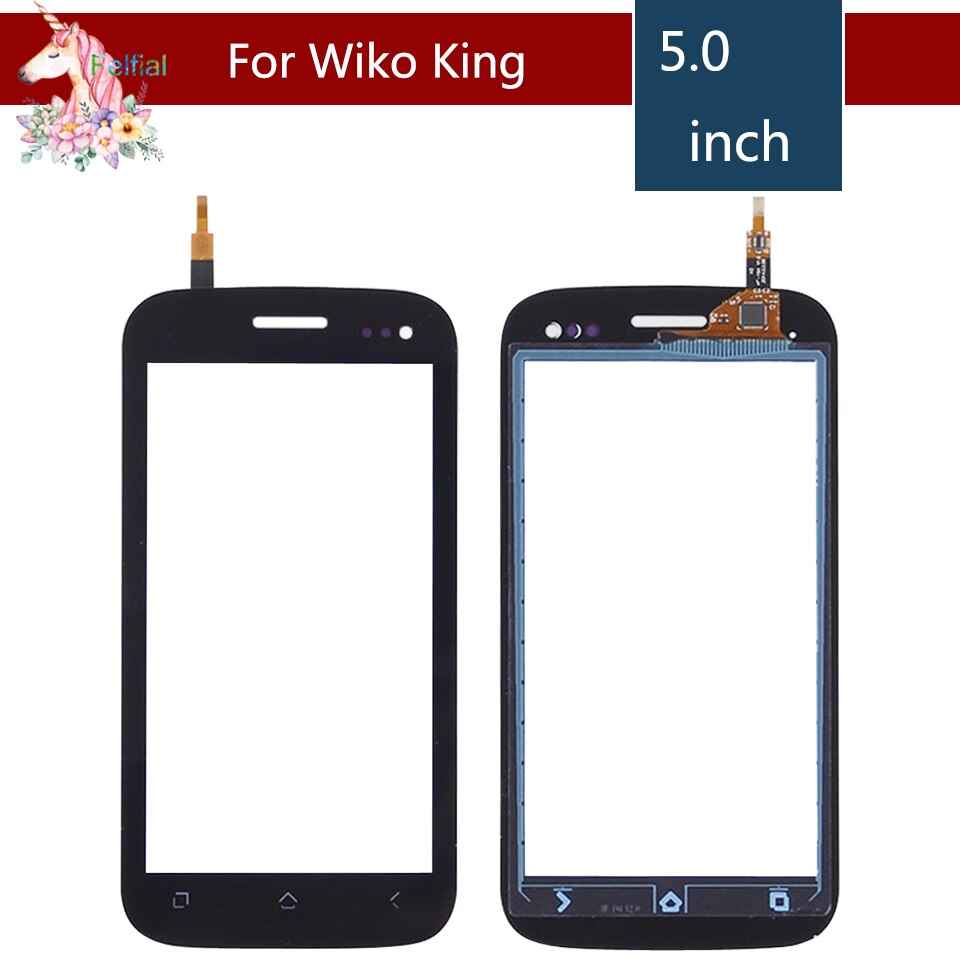 5.0 "Para Wiko Cink Rei Sensor de LCD Digitador Da Tela de Toque Outer Lente de Vidro Painel de Substituição Preto