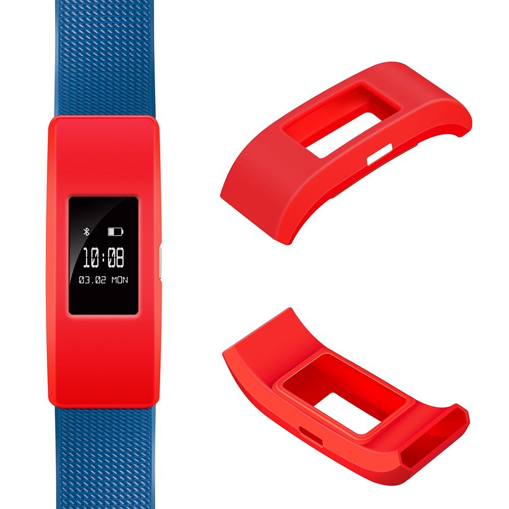 Eieuuk myk silikonhylse fitness band deksel beskyttelsesdeksel tilbehør for fitbit charge 2 smartwatch: Rød