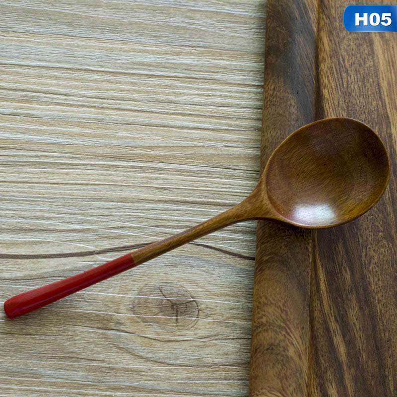 Wooden Spoon Bamboo Kitchen Cooking Utensil Tool Soup Teaspoon Catering For Kicthen: H05