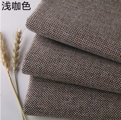 Dark gray Coated Linen Fabric Sofa Cushion Fabirc DIY Craft Sewing Cloth Outdoor Linen Blend Fabric Upholstery 58" wide Per mete: Light Coffee