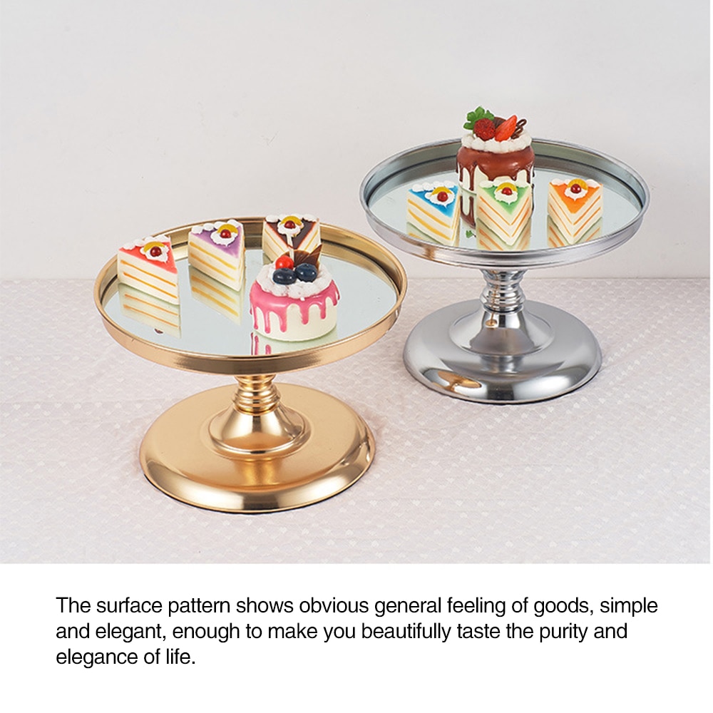 Cake Stand Afternoon Tea Wedding Plates Party Tableware Stainless Steel Tray Display Rack Cake Dessert Decorating Party Supplies