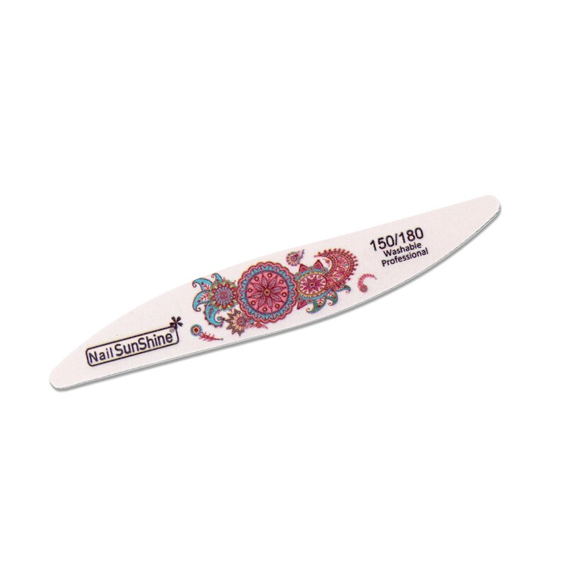 Lidan-limas de uñas con patrón , 2 piezas, doble cara, , herramientas de lijado, media luna, para manicura: Rosa