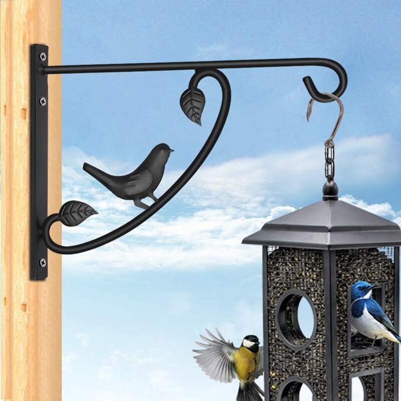 Crochet Mural Pivotant Pour Jardin – Support Pour Lanterne, Mangeoire à Oiseaux, Métal Noir (31 Ou 41 Cm)
