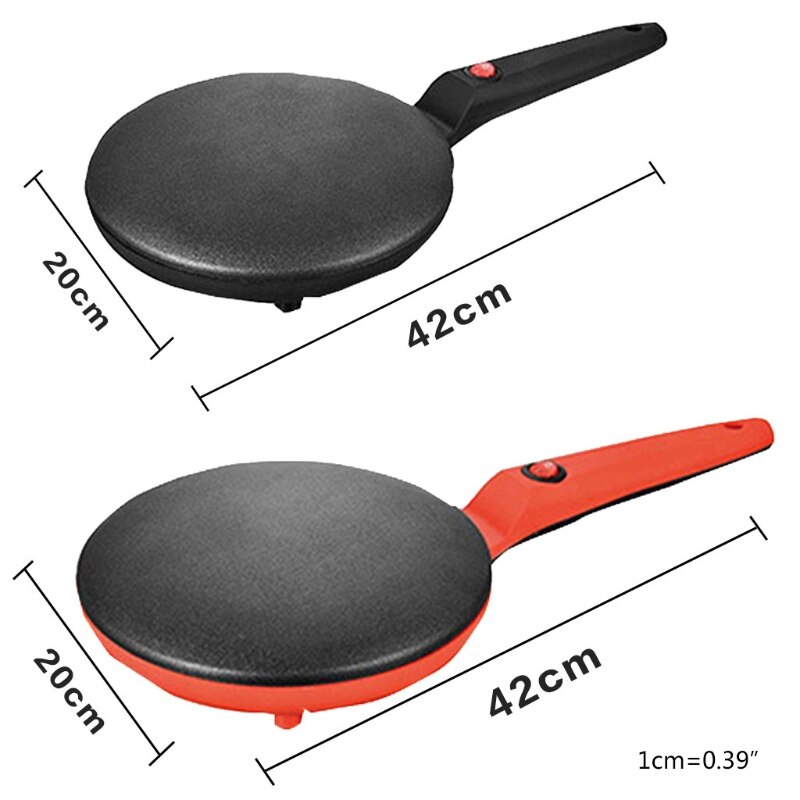 Nonstick Pancake Maker Met Siliconen Handvat Koekenpan Koekenpan Bakplaat Voor Omelet, Tortilla 'S, Oranje Kleur