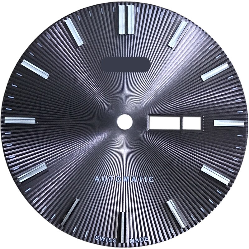 37.2Mm Wijzerplaat Handen Voor M024630A Mannen Mechanische M024 Horloge Tekst Horloge Accessoires M024630 Reparatie Onderdelen: Grey silver dial