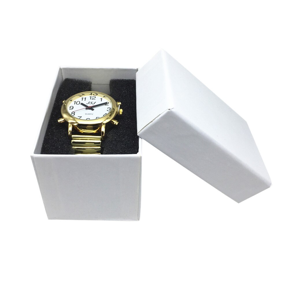 Spanish Talking Watch with Alarm, White Dial, Only One button, Expansion Band