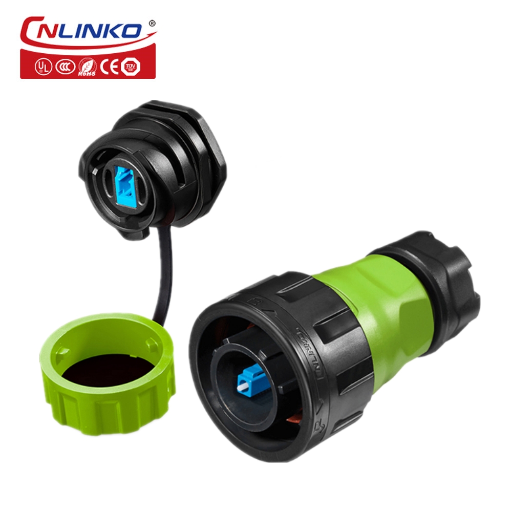 CNLINKO LC to LC Optical Fiber Connector IP68 Waterproof Single Mode Fiber Optic M24 Industrial Computer System Signal Connector: Ivory