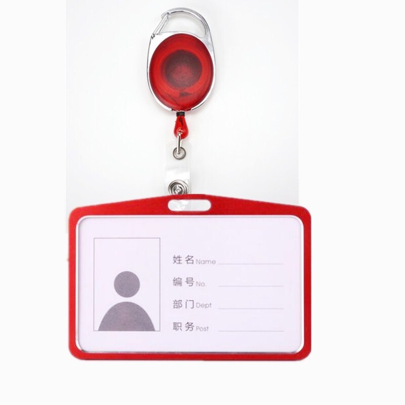 ID Badge Holder Card Set with Retractable Pull Badge Reel Clip School Supplies: N0.1