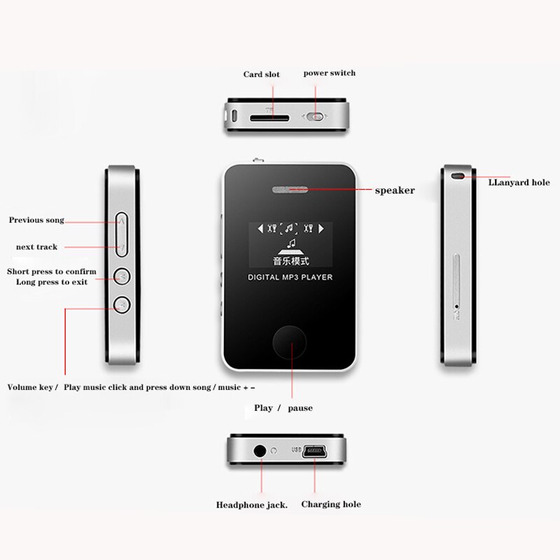 Z-11 In-Line Card MP3 Speler Mp3 Speler Reproductor De Musica Lossless Geluid Muziek Media MP3 Speler Ondersteuning Tf kaart