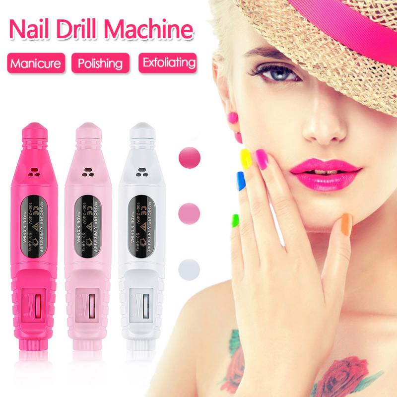 1 Set Power Professionele Elektrische Manicure Machine Pen Pedicure Nail File Nail Gereedschap 6 Bits Boor Nail Boor Machine Apparatuur
