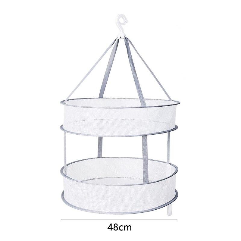 1/2 Layer Folding Clothes Drying Rack Hanging Laundry Mesh Baskets Windproof Nets Baskets For Sweaters Underwear Wash Supplies