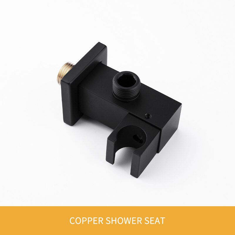 Brass Handheld Shower Head with 1.5-Meter Long Hose and Holder Bracket Replacement Showerhead Bathroom Square Style Black: Holder only