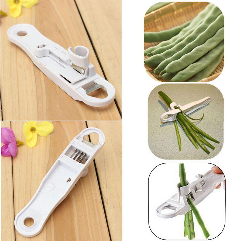 Cortador portátil de judías verdes, cortador de verduras y judías verdes, triturador de judías, removedor, pelador, corredor, cocina blanca