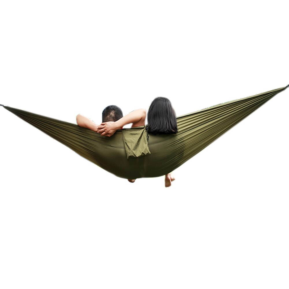 Hamaca portátil para exteriores, para viajes, supervivencia, caza, cama para dormir, hamaca para relajarse, 2 correas, 2 mosquetones