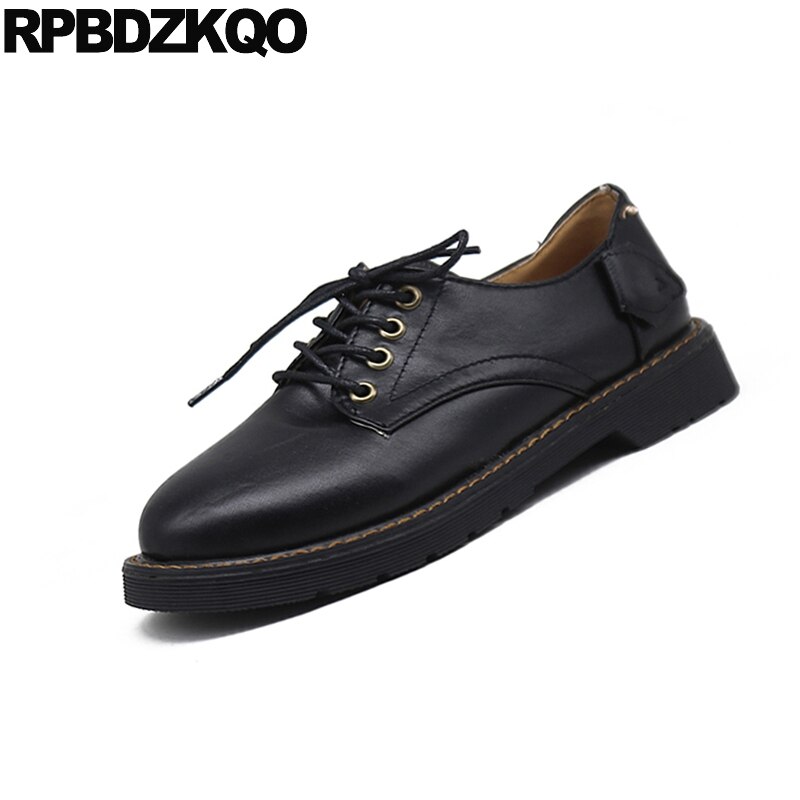 Brown Chinese Women Round Toe Fashion 2021 Black Casual Ladies Lace Up Oxfords ultime scarpe economiche China Designer appartamenti bassi