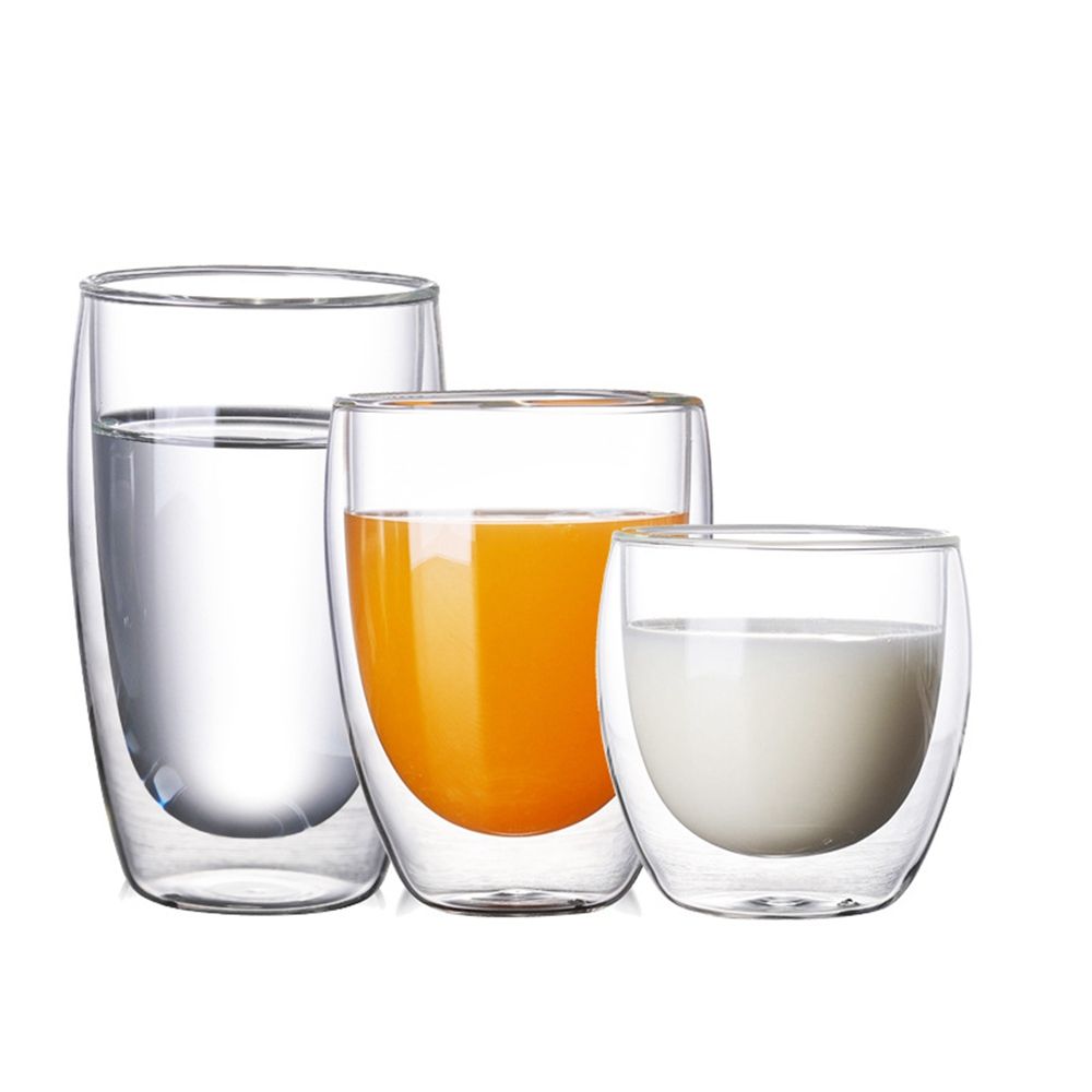 High Borosilicate Double Wall Glass Beer Espresso Coffee Cup Set Heat-resistant Handmade Tumbler Tea Whiskey Glass