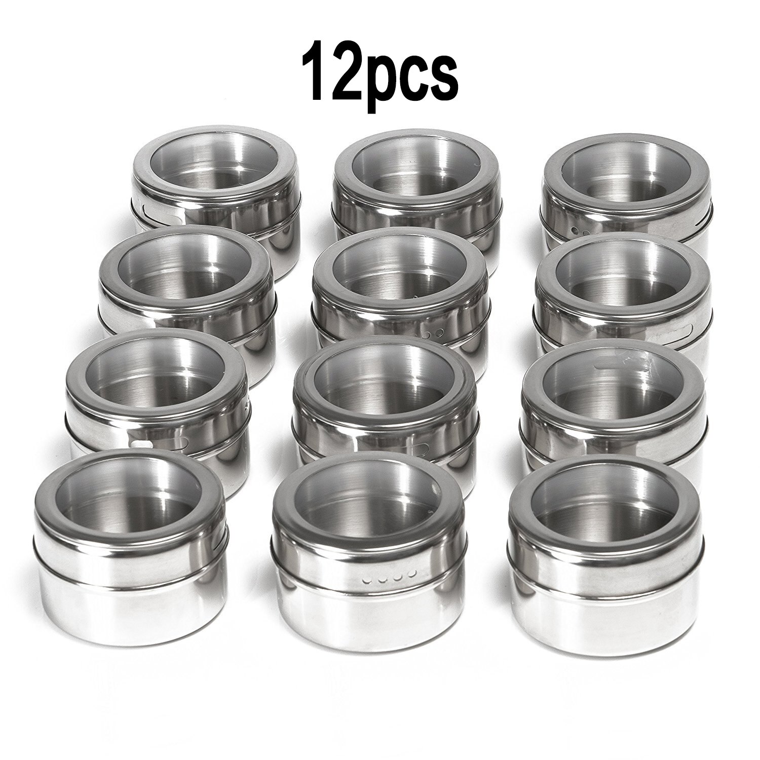 Magnetic Spice Jars Set Container With Labels Stickers Seasoning Bottle Pepper Storage Tin Seasoning Pot Kitchen Seasoning Tool: as photo D