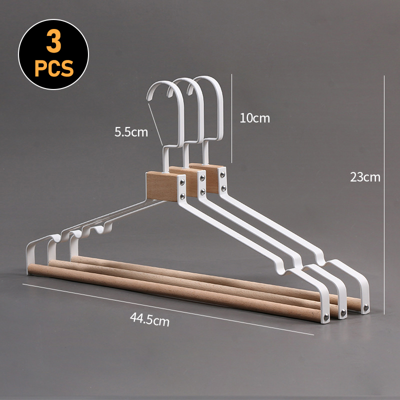 3 stuks Retro Metaal Houten Hanger Garderobe Brede Schouder Antislip Kleerhangers Huishoudelijke Jas Broek Past Droogrek Organizer: Licht Groen