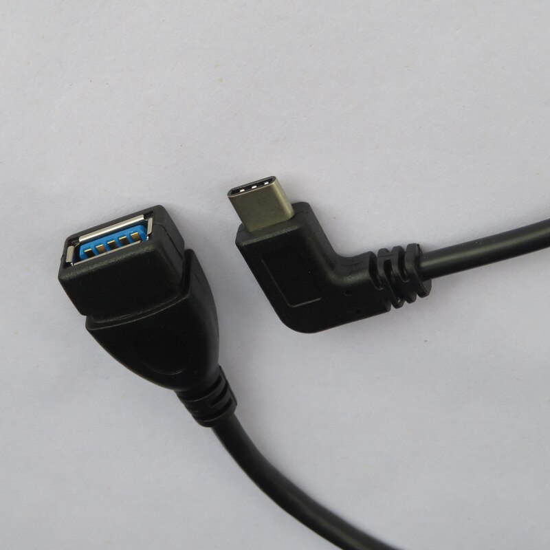 USB3.1 Tipo-C maschio A USB3.0 Tipo A femmina OTG 90 Gradi A Destra Ad Angolo USB-C storto dati A breve OTG di curvatura del cavo convertitore di 22 centimetri