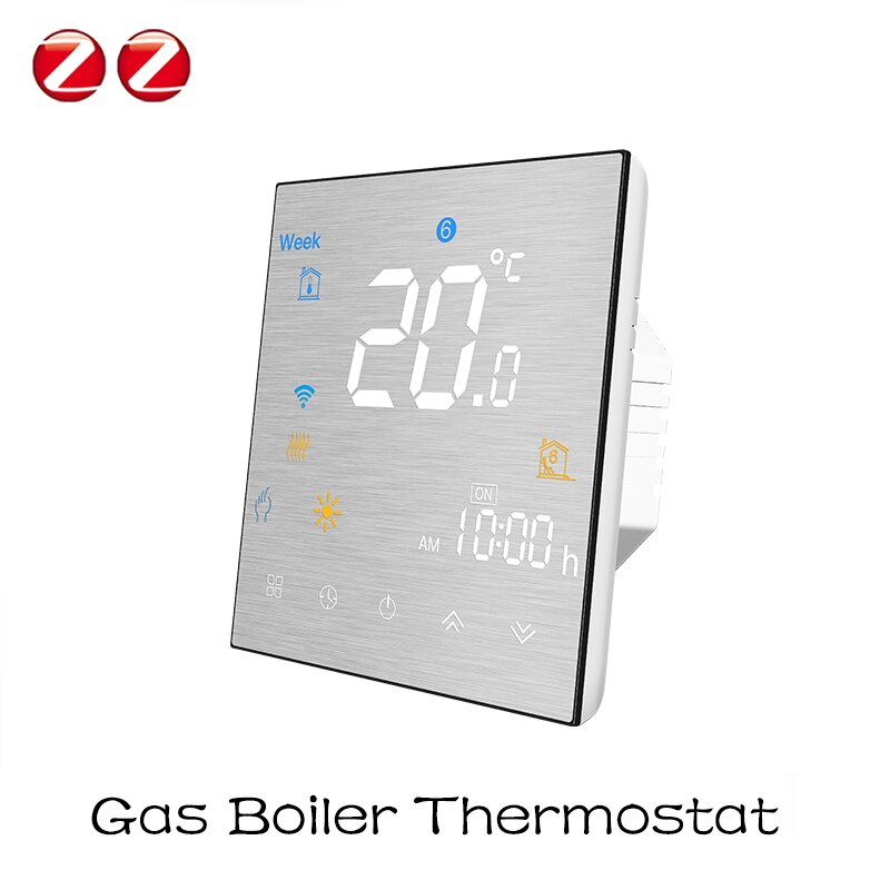 Tuya Metal Brushed Panel ZigBee Smart Thermostat Water/Electric Floor Heating Water/Gas Boiler 2MQTT Alexa Google Home SmartLife: Gas Boiler