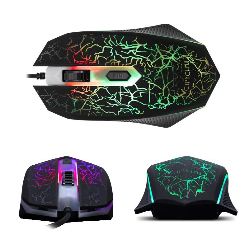 Chonchow mouse gamer com fio, 4 botões, 3200dpi, mouse óptico mudo para computador, notebook, jogos, pc