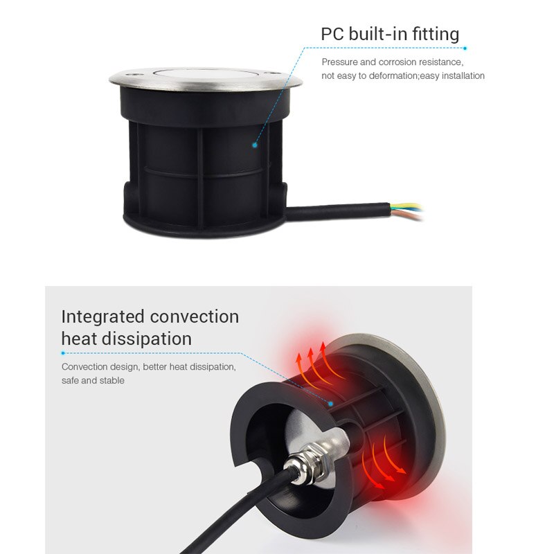 Miboxer Rgb + Cct Led Ondergrondse Licht SYS-RD1 SYS-RD2 5W 9W Ondergeschikte Lamp Waterdicht Spotlight Outdoor Light Remote controle