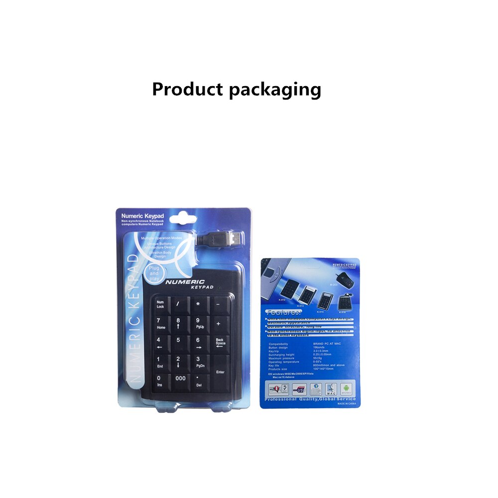 USB Numeric Keypad Wire Numpad Digital 19 Key Mini Keyboard For PC Laptop Notebook Tablets Accounting Number Pad Bank Stocks