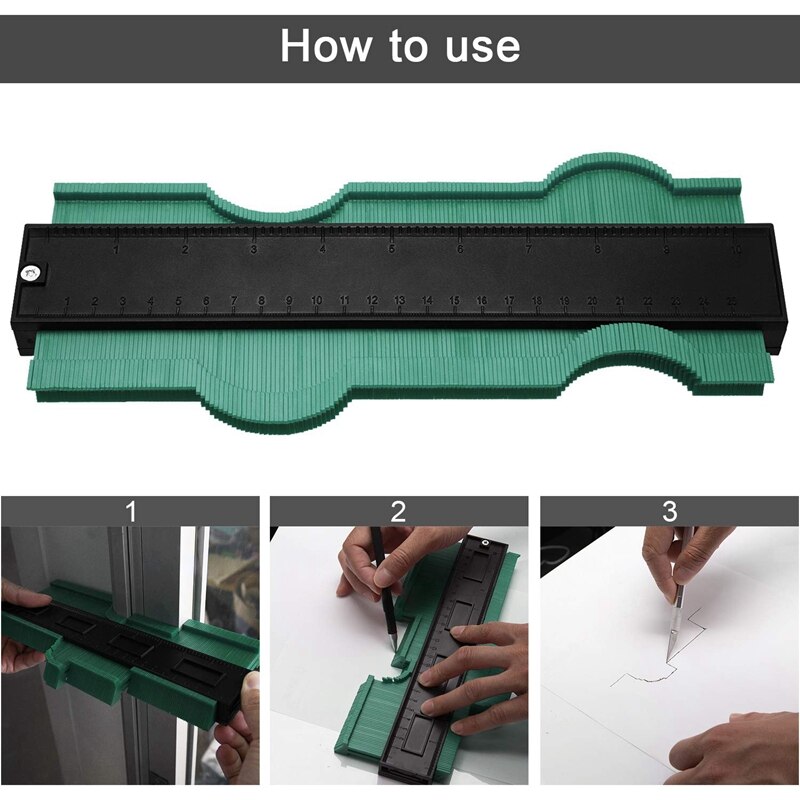 10 Inch Contour Gauge Plastic Profile Gauge Multifunctional Shape Duplicator Edge Shaping Measure Ruler for Precise