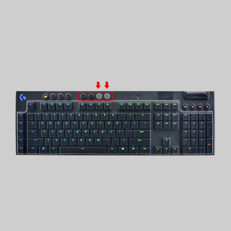 Klare transparente Silikon-Tastaturabdeckung für Logitech G910 Orion/G Profi/MK850/G913 G915 G813 G815 Spielen-Tastatur: Gold