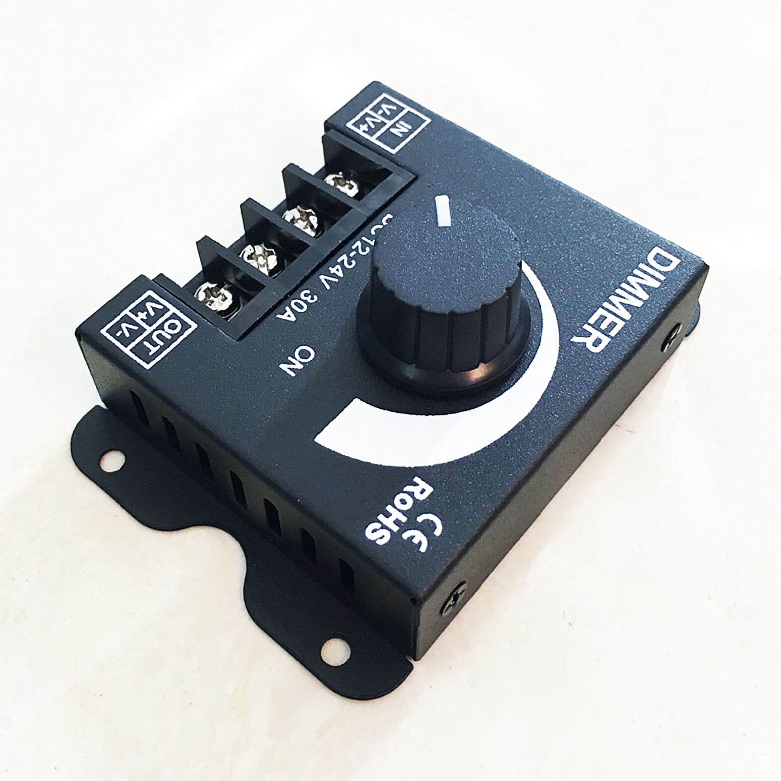 DC12V-24V LED Dimmer 30A 360W Adjustable Brightness Dimming LED Lamp Strip Light Driver Single Color Controller Stepless Dimmer