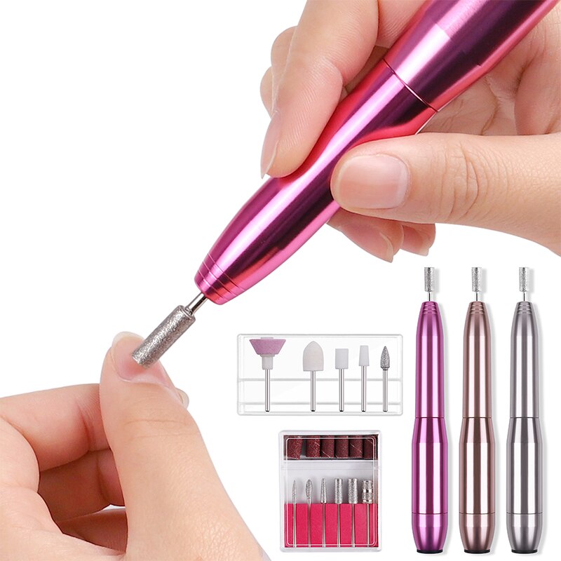 Elektrische Manicure Boor Usb Boormachine Voor Nagels Accessoires Nail Apparatuur Professionele Nagelvijl Set Molen Alle Cutter Art