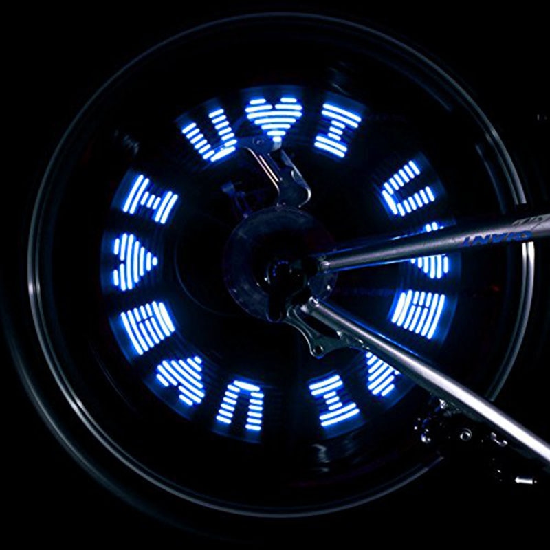 Double-Side Fietswiel Spoke Led Verlichting Lampen Cyclus Tyre Wheel Valve 7 Led Flash Light Met Super heldere Brief Lde