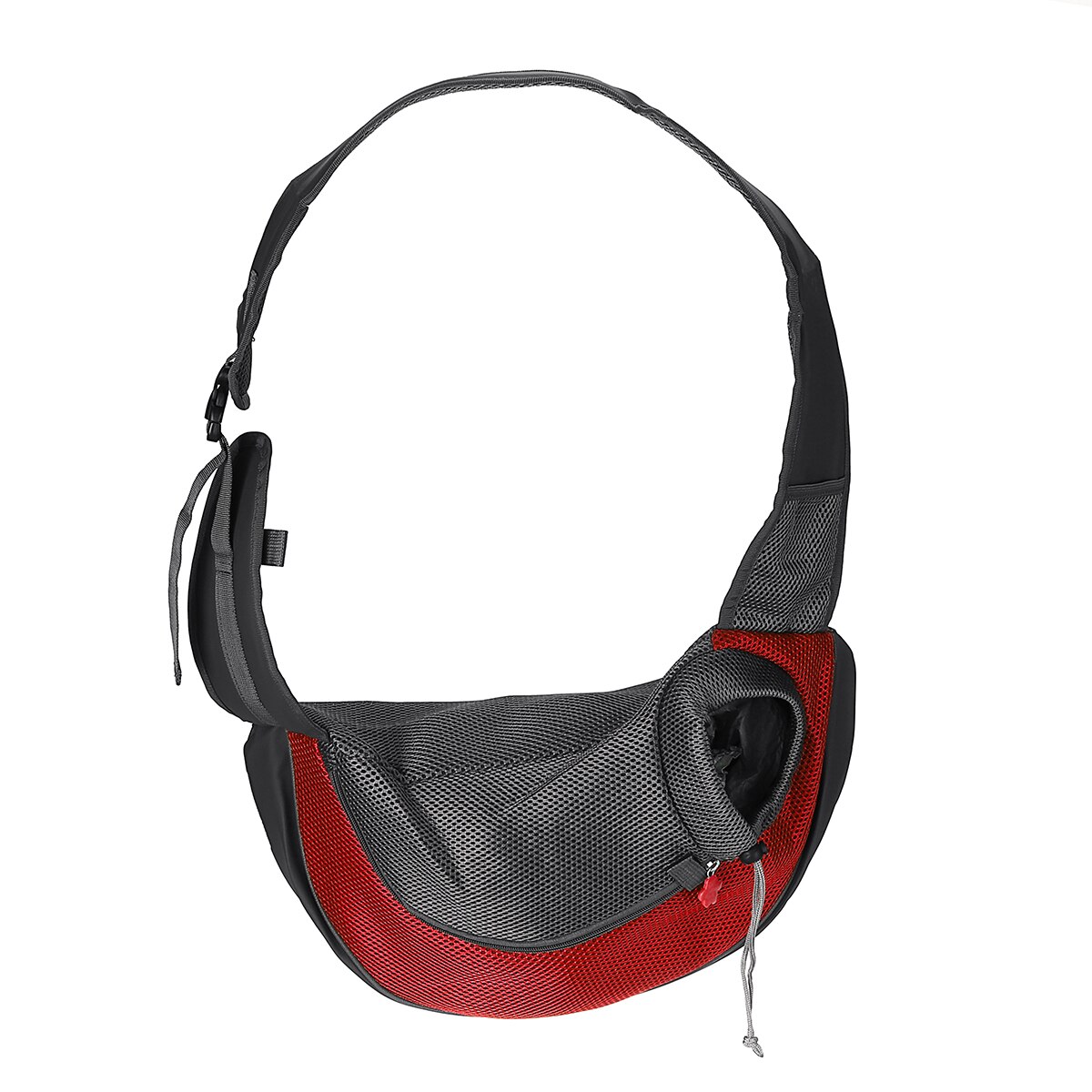 Draagtas voor huisdieren, puppy, hond, outdoor reistas, schoudertas, comfortabele mesh oxford rugzak, voorzakken, s/l: Rood / L 46 x 27cm