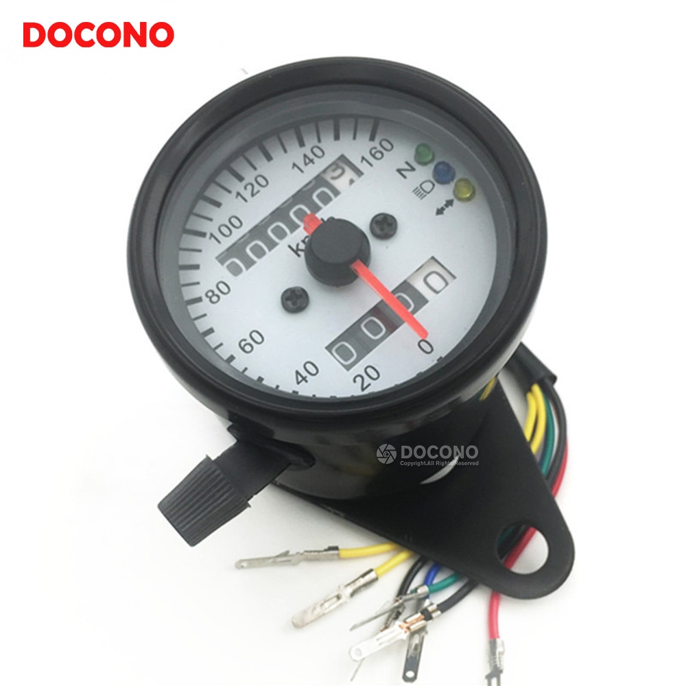 Universele Motorfiets Snelheidsmeter Kilometerteller 12V Motorfiets Dual Speed Meter Met Led Indicator Snelheidsmeter Motorfiets
