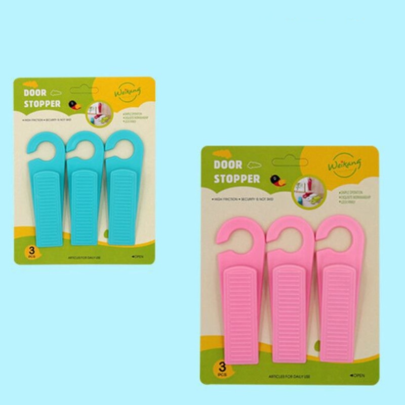 3 Stk/set Deur Wedge Vormige Rubber Deuren Stopper Deurstoppers Floor Kids Safety Guard Finger Protect Met Haak