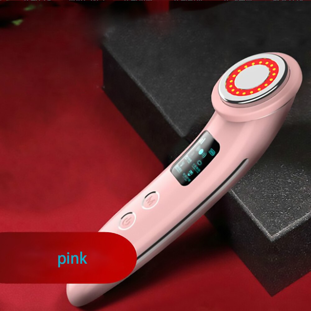 Rf Ems Schoonheid Instrument Vrouwen Gezichtsverzorging Rimpel Verwijderen Oogzorg Led Photon Lichttherapie Gezichtsverzorging Massager Beauty: pink