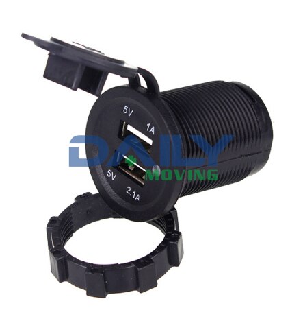 Ip68 vattentäta  dc12v-24v dubbla usb-laddare 2 portar eluttag 5v 2.1a/1a för iphone samsung  z2