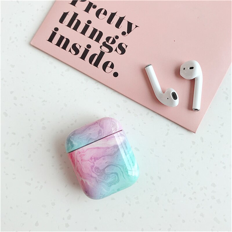 Luksus marmor hovedtelefon etui til airpods pro 2 etui bluetooth øretelefon opladningstaske til airpod 2 1 pro hårdt pc cover tilbehør: Airpods 2 1 03