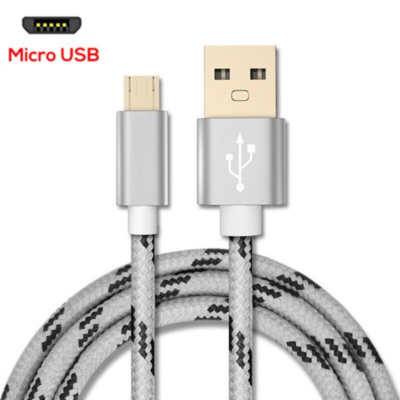 Gute 3A Micro Schnell Ladegerät Kabel für Samsung Sony Xiaomi Android USB Micro Schnelle Lade Daten Kabel A3 A5 A7 j5 J7 Ladegerät Kabel: Silver / 1m