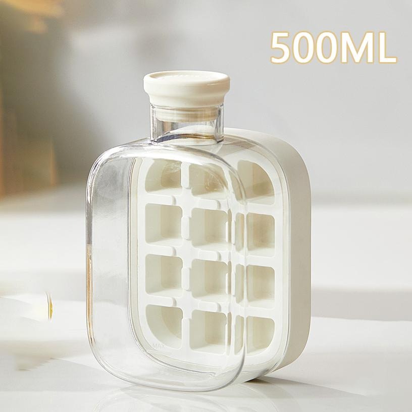 500/800 ml 2in1 ijsblokjesbakje met waterfles Druktype Draagbare ijsmachine Hoge capaciteit ijsvorm voor thuiskeuken Zomergebruik: plum