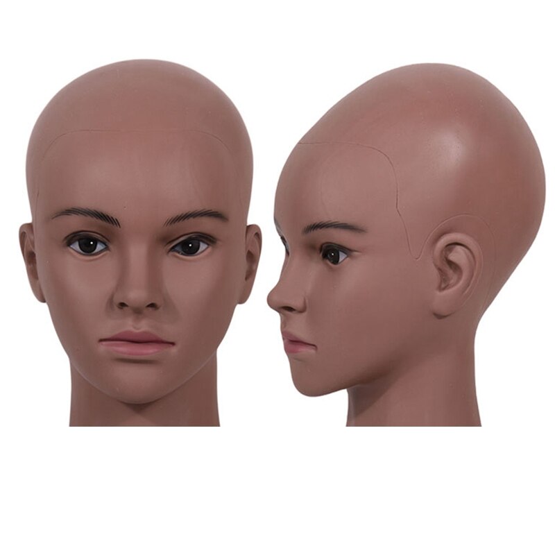 Skaldet mannequin hoved med klemme kvindelig mannequin hoved til parykker, der laver hatte, viser kosmetologi mannequin hoved til makeup praksis
