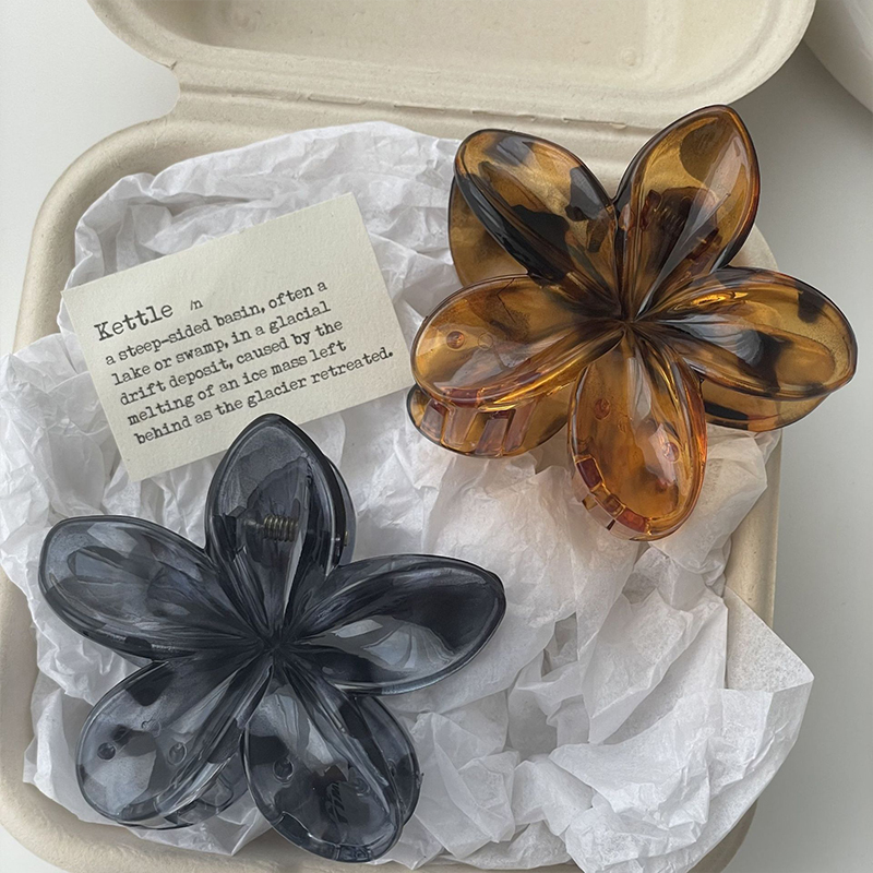 Aishg 8cm gradient ei bloem acryl haarclip voor dames vintage haarklemmen krabklem haarspeldjes meisjes hoofddeksel accessoires