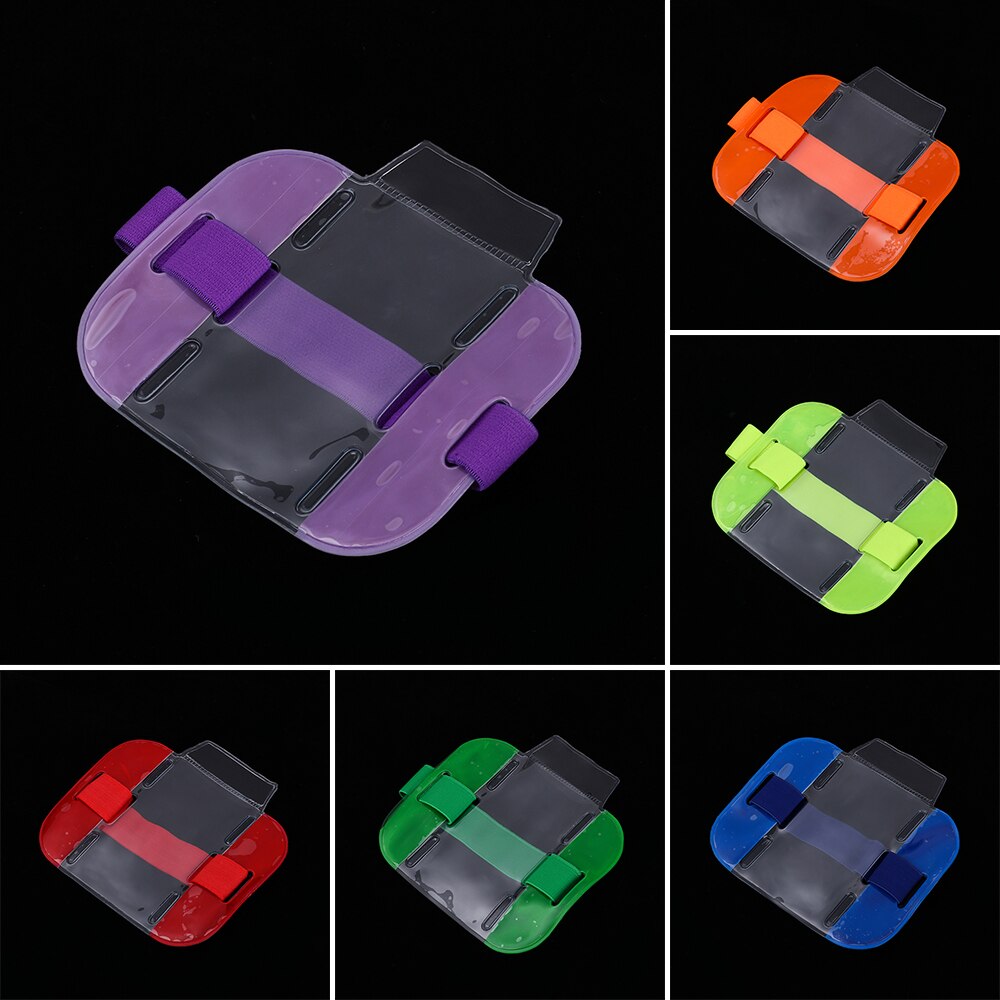 Universal ID Card Holder Transparent Visibility Convenient Arm Band Badge Holder PVC Card Sleeve Office Supplies