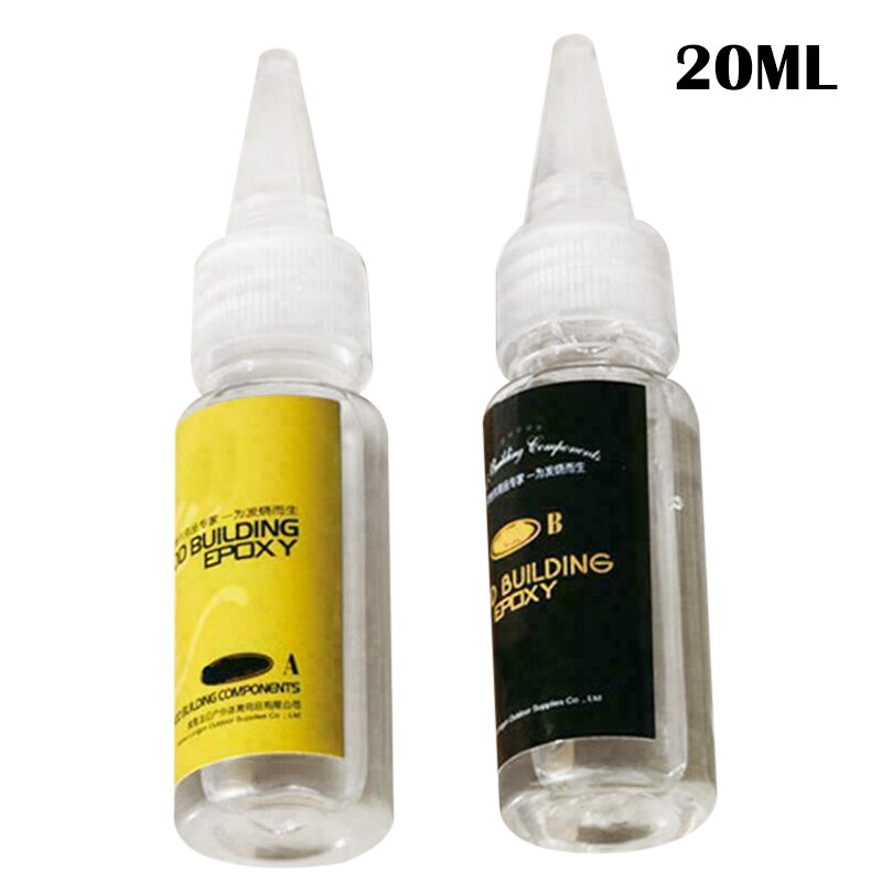 2Pcs Fishing Rod Glue Fishing Rod adhesive Epoxy Resin AB Glue Transparent Glue for Twine Fishing Rod Accessories Repair glue: 20ml